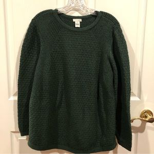 J.Jill green cotton blend knit sweater.